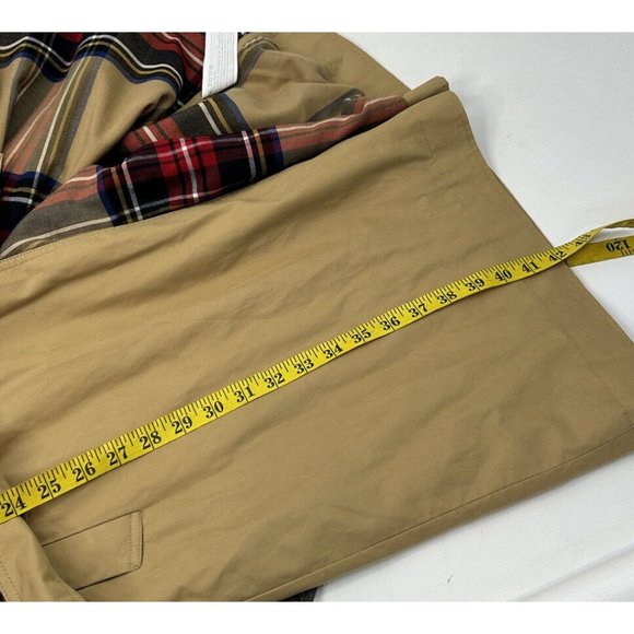 Abercrombie Fitch Rain Trench Coat Plaid Inner Sherpa Collar - Picture 4 of 9